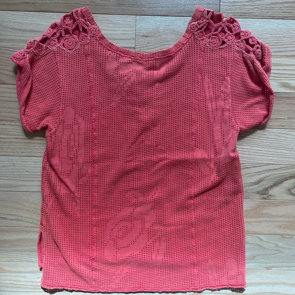 Free People Crochet Knit Short Sleeve Shirt - Picture 5 of 8
